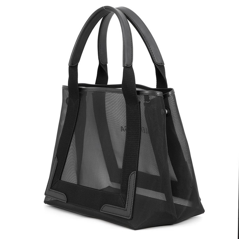 バレンシアガ トートバッグ ネイビーカバ S ポーチ付 メッシュ 339933 BALENCIAGA スモールサイズ 黒