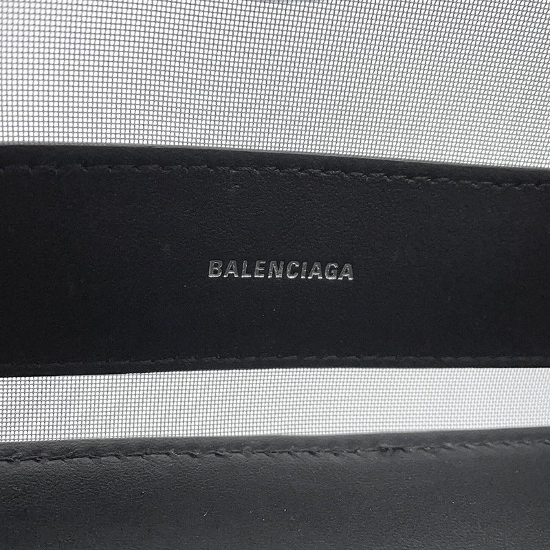 バレンシアガ トートバッグ ネイビーカバ S ポーチ付 メッシュ 339933 BALENCIAGA スモールサイズ 黒