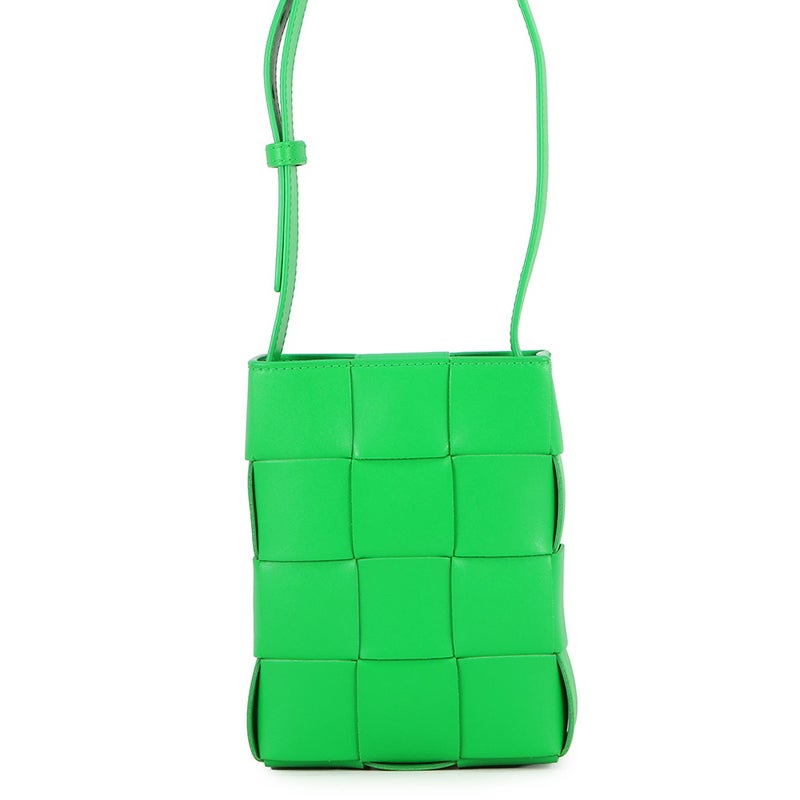 ボッテガヴェネタ ショルダーバッグ イントレチャート カセット フォンポーチ 729298 BOTTEGA VENETA グリーン