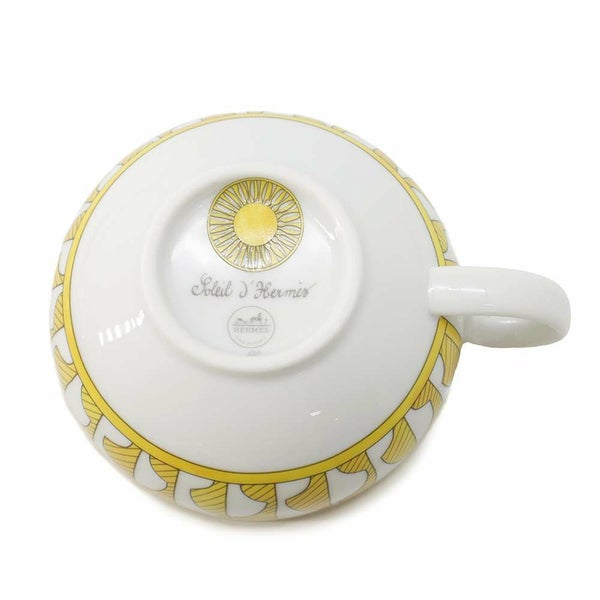 エルメス ティーカップ ソーサー ソレイユ 2客セット 200ml HERMES 食器 陶器 ギフト ポーセリン 白