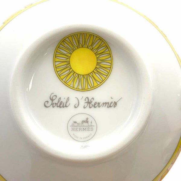エルメス ティーカップ ソーサー ソレイユ 2客セット 200ml HERMES 食器 陶器 ギフト ポーセリン 白