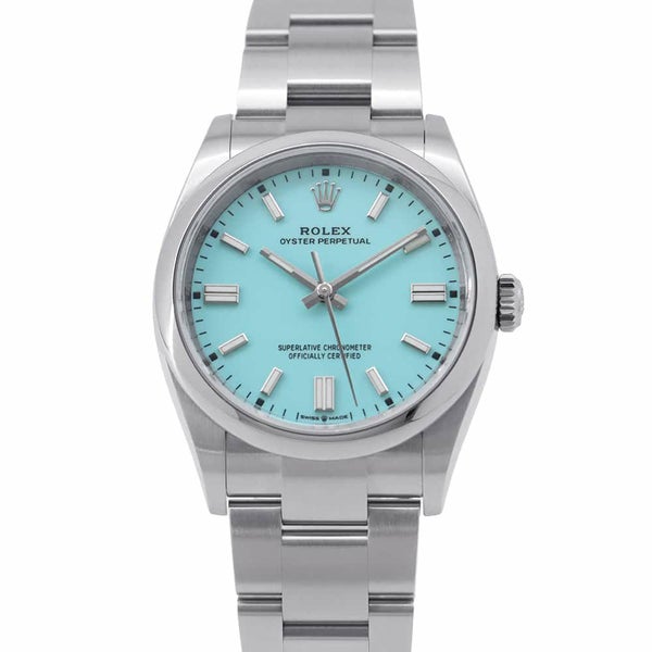 ロレックス オイスターパーペチュアル36 ランダムシリアル ルーレット 126000 ROLEX 腕時計 ターコイズブルー文字盤