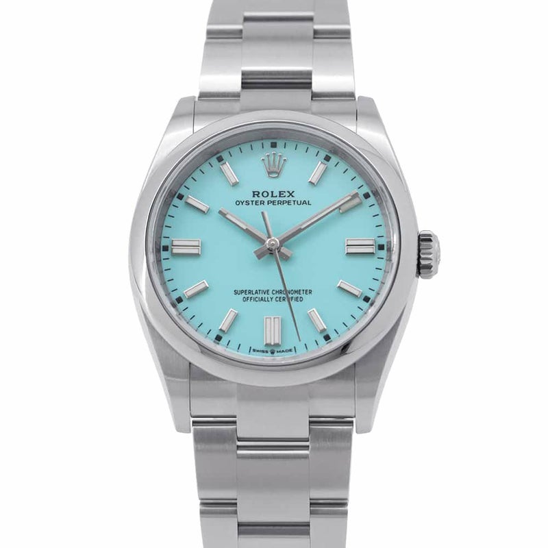 ロレックス オイスターパーペチュアル36 ランダムシリアル ルーレット 126000 ROLEX 腕時計 ターコイズブルー文字盤