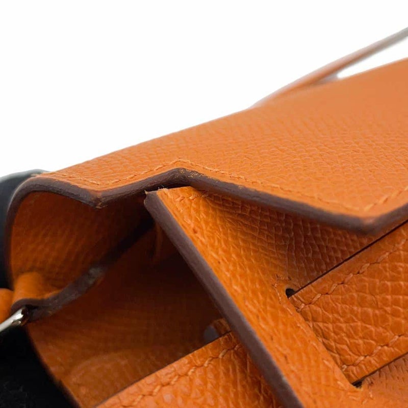 エルメス ケリーウォレット ロング トゥーゴー オレンジ/シルバー金具 エプソン B刻印 財布