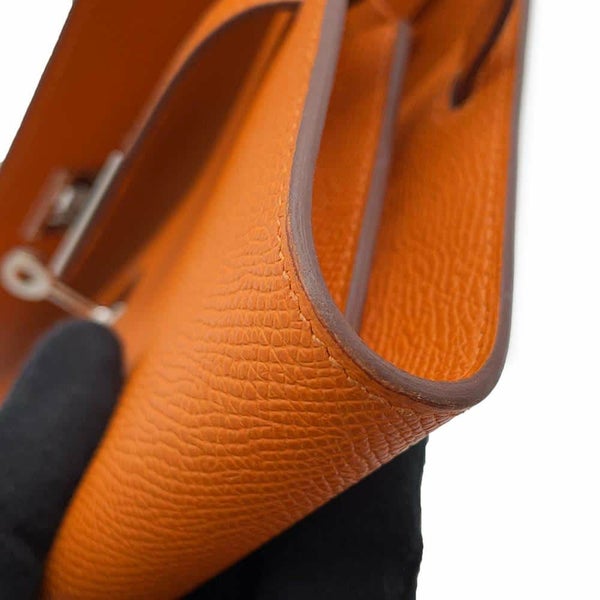 エルメス ケリーウォレット ロング トゥーゴー オレンジ/シルバー金具 エプソン B刻印 財布