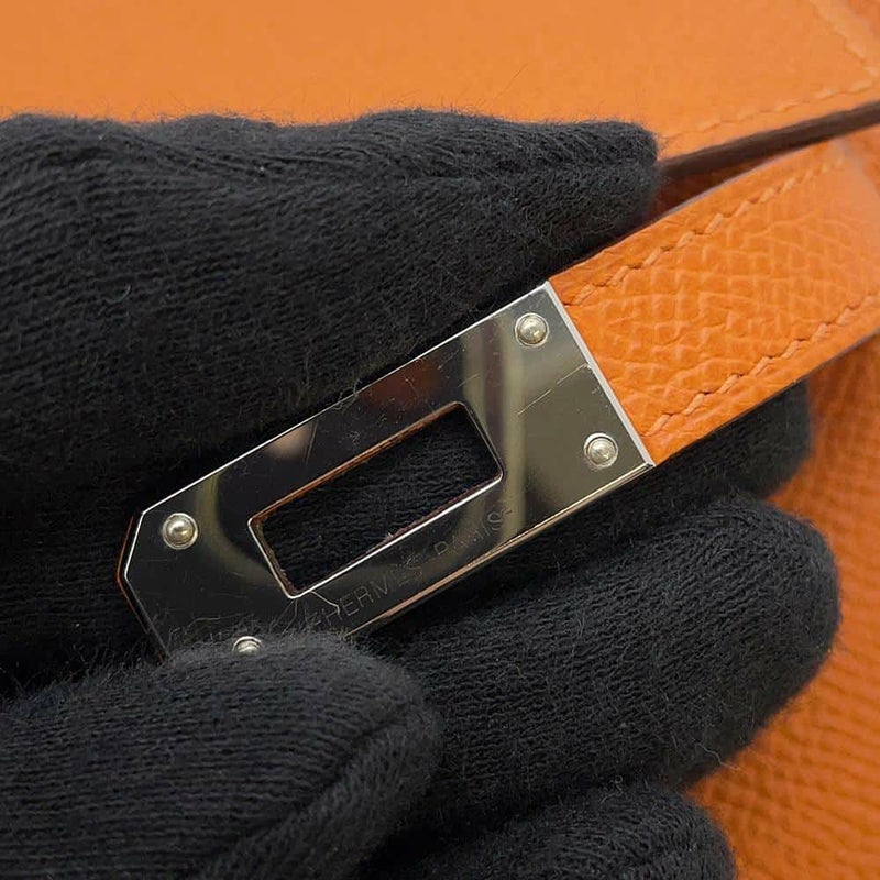 エルメス ケリーウォレット ロング トゥーゴー オレンジ/シルバー金具 エプソン B刻印 財布
