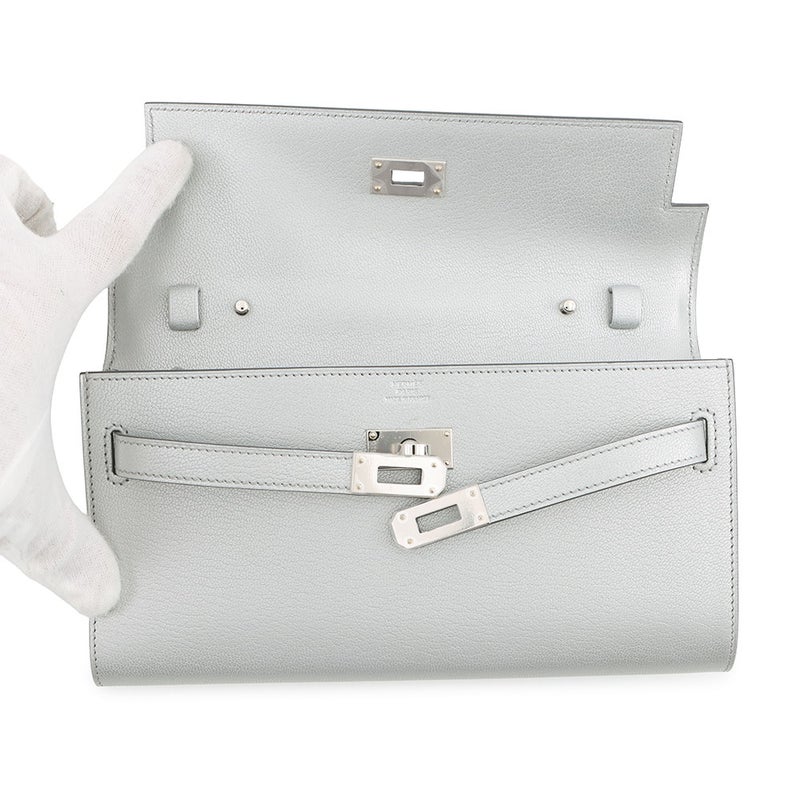 エルメス ケリーウォレット ロング トゥーゴー アルジャン/シルバー金具 シェブルシャムキラ K刻印 財布