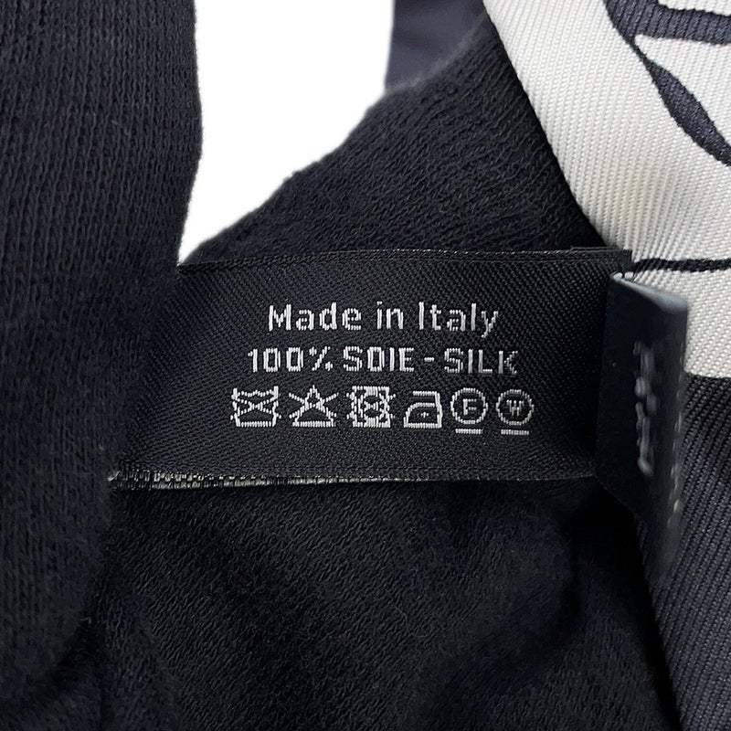 シャネル スカーフ ココマーク カメリア 総柄 シルク AAB779 CHANEL 黒