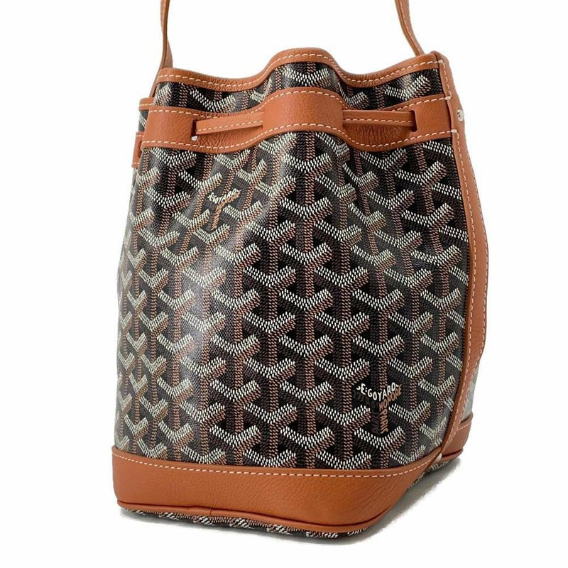 ゴヤール ショルダーバッグ プティ フロ バケットバッグ レザー GOYARD 黒