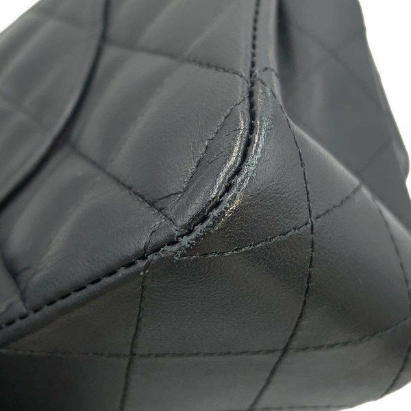 シャネル チェーンショルダーバッグ マトラッセ25 ココマーク ラムスキン ダブルチェーン A01112 CHANEL 黒