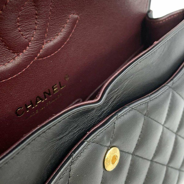 シャネル チェーンショルダーバッグ マトラッセ25 ココマーク ラムスキン ダブルチェーン A01112 CHANEL 黒