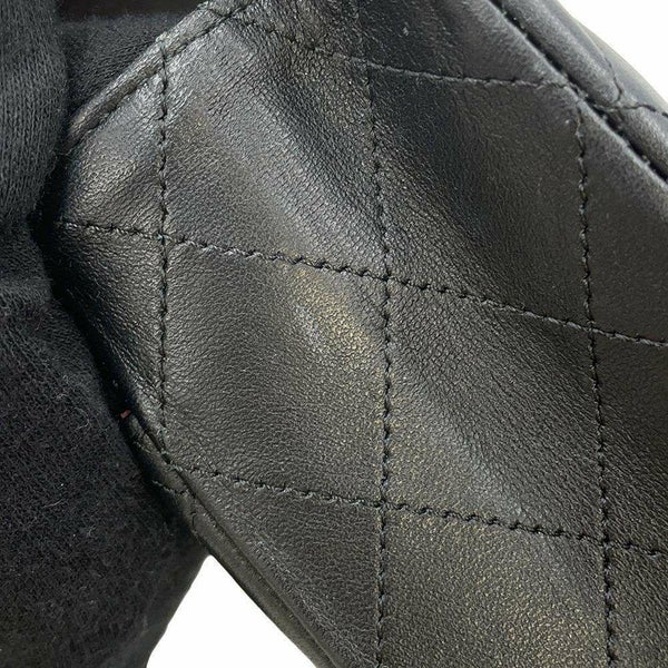 シャネル チェーンショルダーバッグ マトラッセ25 ココマーク ラムスキン ダブルチェーン A01112 CHANEL 黒