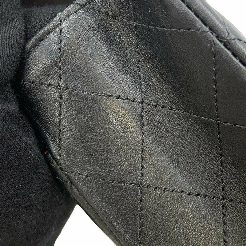 シャネル チェーンショルダーバッグ マトラッセ25 ココマーク ラムスキン ダブルチェーン A01112 CHANEL 黒