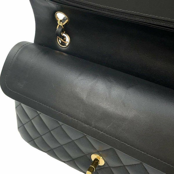 シャネル チェーンショルダーバッグ マトラッセ25 ココマーク ラムスキン ダブルチェーン A01112 CHANEL 黒