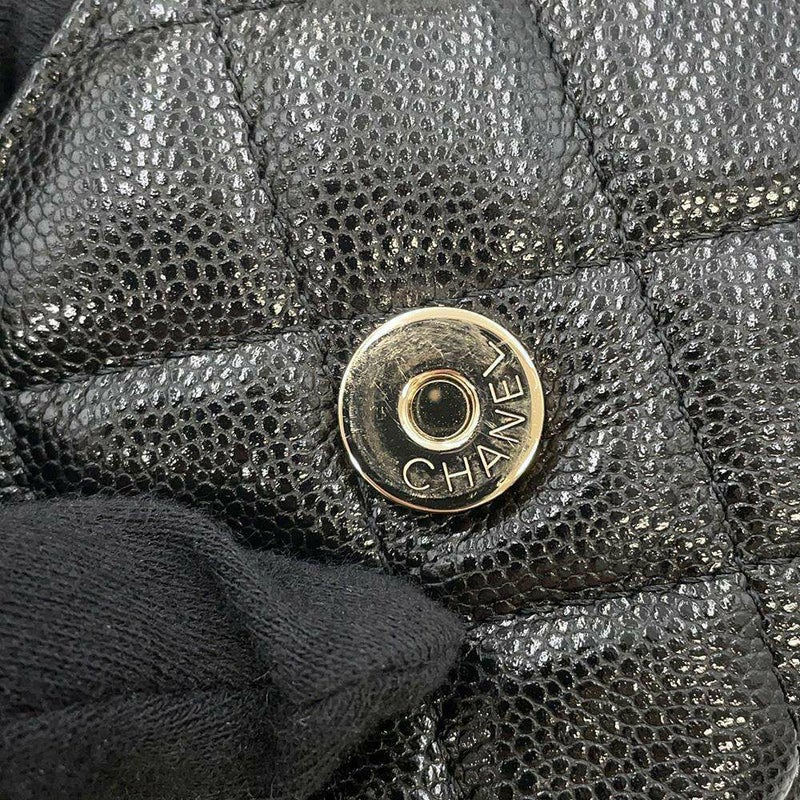 シャネル チェーンショルダーバッグ フラップ フォンケース マトラッセ ココマーク キャビアスキン AP2096 CHANEL ポシェット 黒
