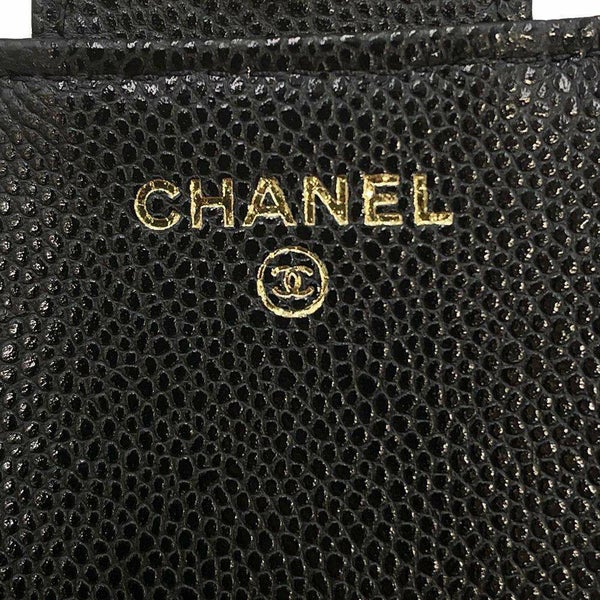 シャネル チェーンショルダーバッグ フラップ フォンケース マトラッセ ココマーク キャビアスキン AP2096 CHANEL ポシェット 黒