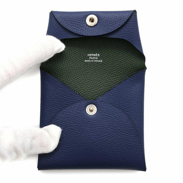 エルメス コインケース バスティア ヴェルソ ブルーサフィール/ヴェールアングランス エプソン U刻印