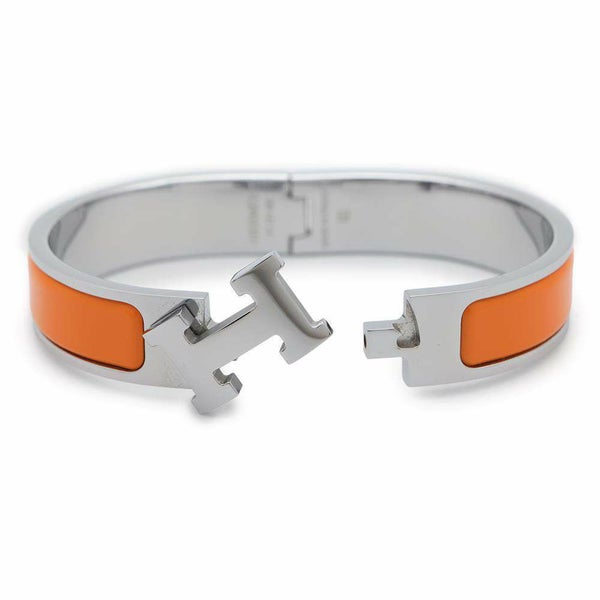 エルメス ブレスレット クリックH クリッククラックPM オレンジ/シルバー金具 HERMES アクセサリー
