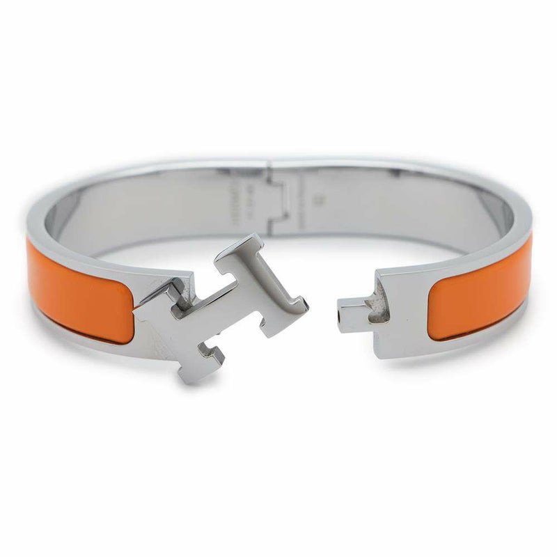 エルメス ブレスレット クリックH クリッククラックPM オレンジ/シルバー金具 HERMES アクセサリー