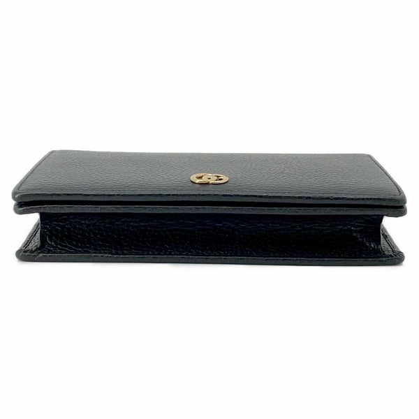 グッチ チェーンウォレット GGマーモント ミニバッグ レザー 497985 GUCCI 長財布 黒