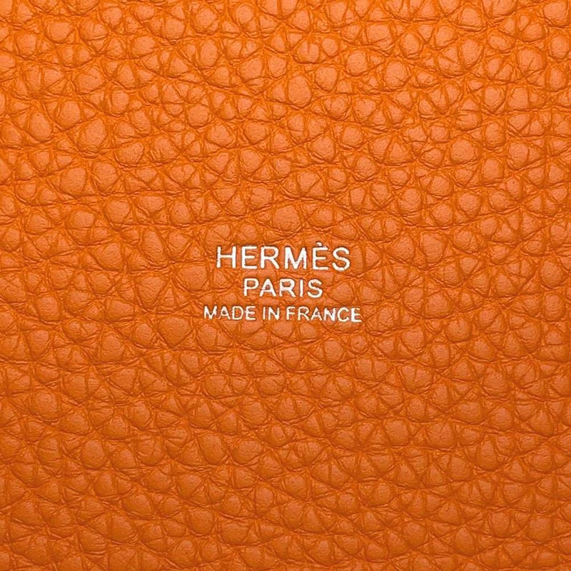 エルメス ハンドバッグ ピコタンロックMM オレンジ/シルバー金具 トリヨンクレマンス W刻印