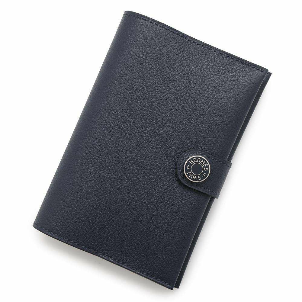 エルメス パスポートケース RMS ブルーニュイ/シルバー金具 エバー