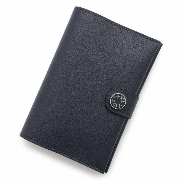 エルメス パスポートケース RMS ブルーニュイ/シルバー金具 エバーカラー B刻印 HERMES 手帳カバー