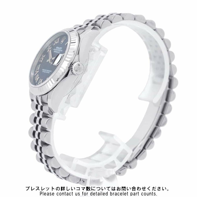 ロレックス デイトジャスト31 SS/K18WG ランダムシリアル ルーレット 278274 ROLEX 腕時計 ブライトブルー文字盤 ローマン