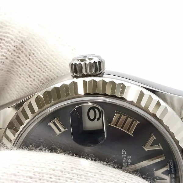ロレックス デイトジャスト31 SS/K18WG ランダムシリアル ルーレット 278274 ROLEX 腕時計 ブライトブルー文字盤 ローマン
