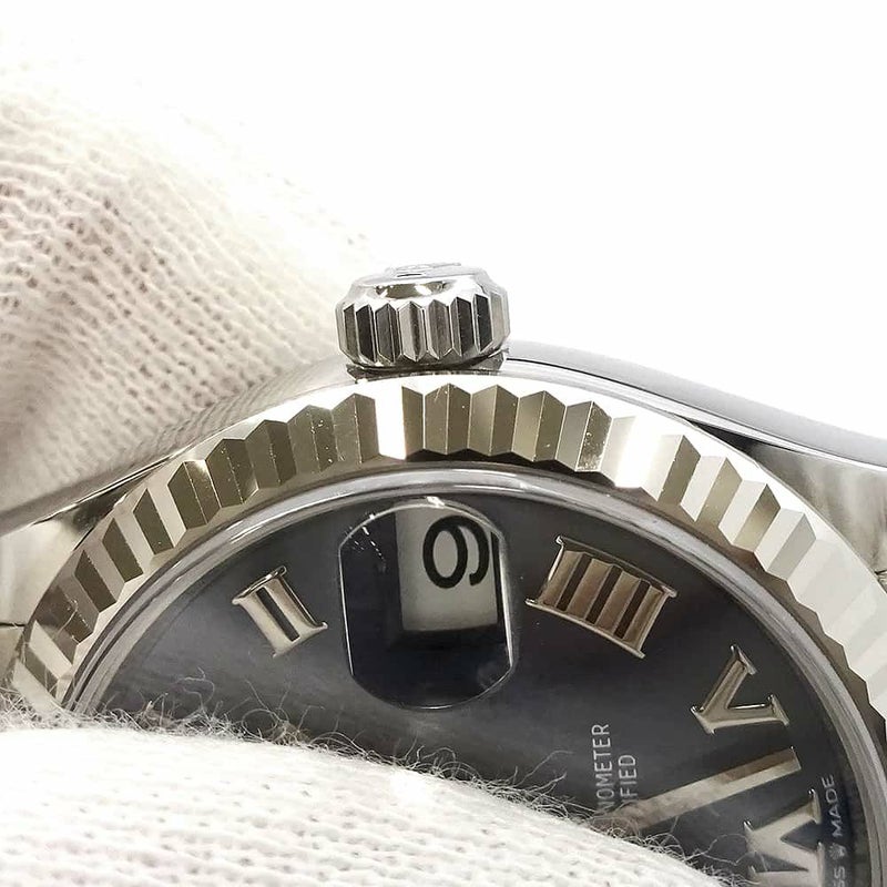 ロレックス デイトジャスト31 SS/K18WG ランダムシリアル ルーレット 278274 ROLEX 腕時計 ブライトブルー文字盤 ローマン