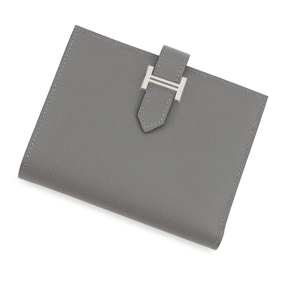 エルメス HERMES ベアンコンパクト W刻 グリメイヤー シルバー金具 マダム ユニセックス 二つ折り財布 エルメス HERMES ベアンコンパクト W刻 グリメイヤー シルバー金具