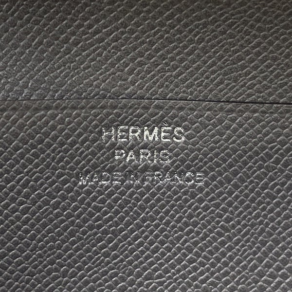 エルメス 二つ折り財布 ベアンコンパクト グリメイヤー/シルバー金具 ヴォーマダム K刻印 財布