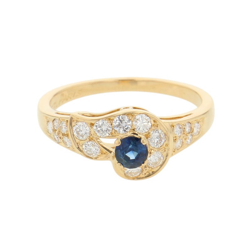 ショーメ リング サファイヤ/ダイヤモンド K18YGイエローゴールド リングサイズ約10号 CHAUMET 指輪