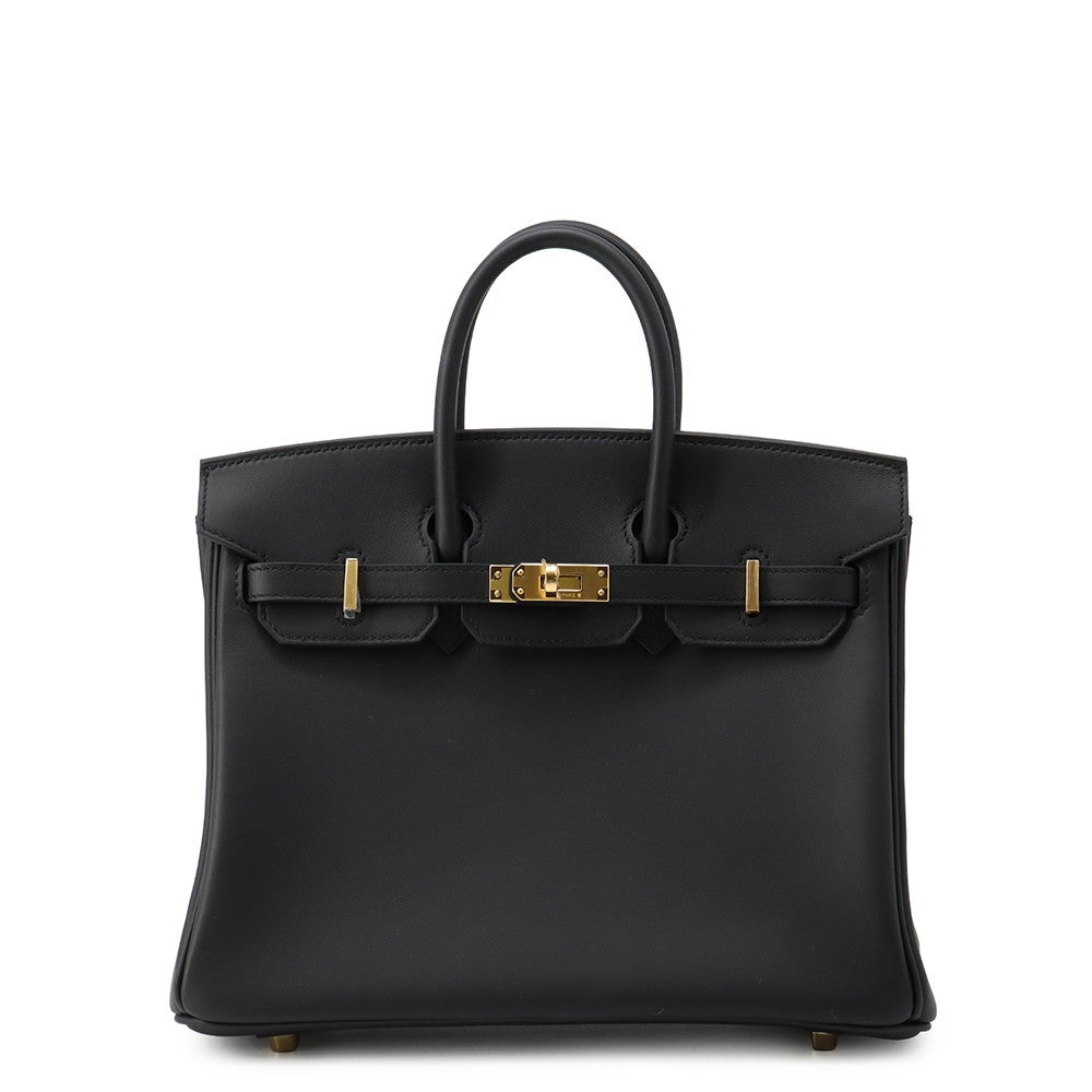 HERMES バーキン 25 黒 ハンドバッグ ゴールド金具 エルメス バーキン25 ブラック/ゴールド金具 スイフト K刻印 HERMES