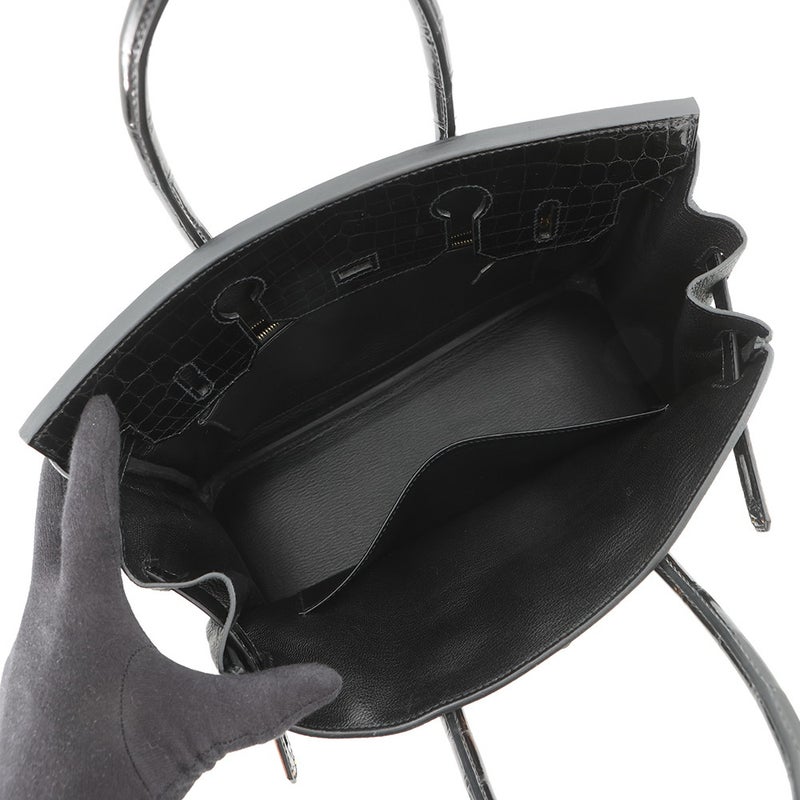エルメス バーキン30 タッチ ブラック/ピンクゴールド金具 トゴ/ニロティカスシャイン C刻印 HERMES ハンドバッグ 黒