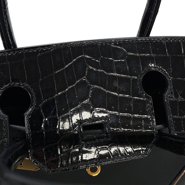 エルメス バーキン30 タッチ ブラック/ピンクゴールド金具 トゴ/ニロティカスシャイン C刻印 HERMES ハンドバッグ 黒