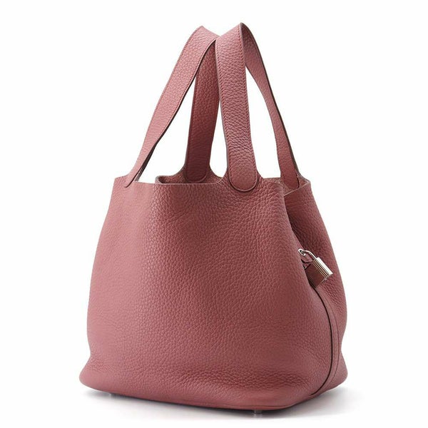 エルメス ハンドバッグ ピコタンロックMM ローズウッド/シルバー金具 トリヨンクレマンス □O刻印
