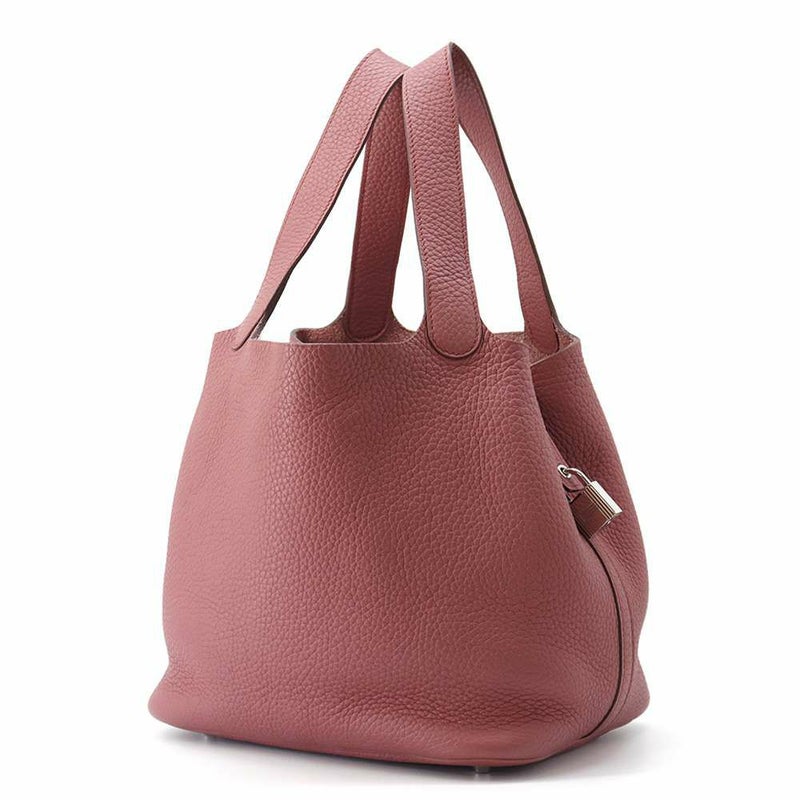 エルメス ハンドバッグ ピコタンロックMM ローズウッド/シルバー金具 トリヨンクレマンス □O刻印