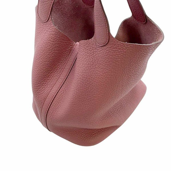 エルメス ハンドバッグ ピコタンロックMM ローズウッド/シルバー金具 トリヨンクレマンス □O刻印