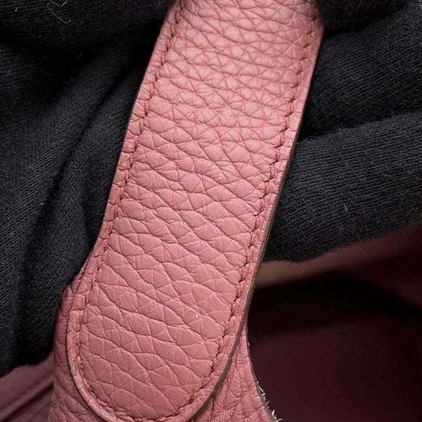 エルメス ハンドバッグ ピコタンロックMM ローズウッド/シルバー金具 トリヨンクレマンス □O刻印