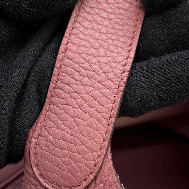 エルメス ハンドバッグ ピコタンロックMM ローズウッド/シルバー金具 トリヨンクレマンス □O刻印