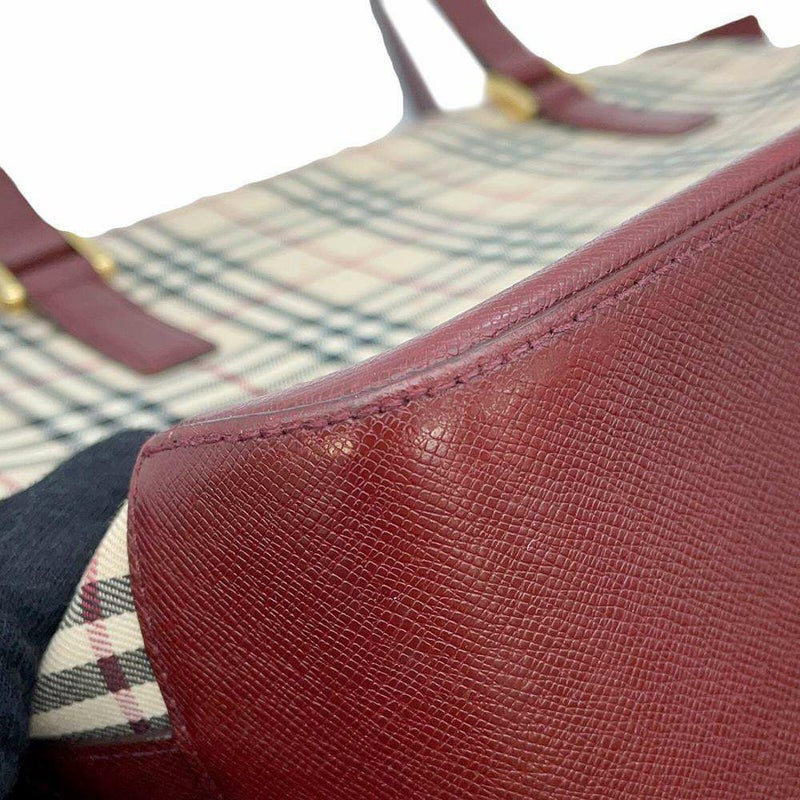 バーバリー トートバッグ ノバチェック キャンバス レザー BURBERRY バッグ ショルダーバッグ