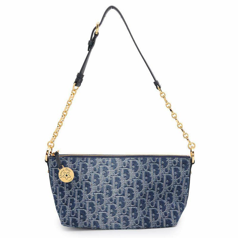 クリスチャン・ディオール チェーンショルダーバッグ ディオールスター オブリーク ホーボーバッグ デニム S3202UDCE トロッター