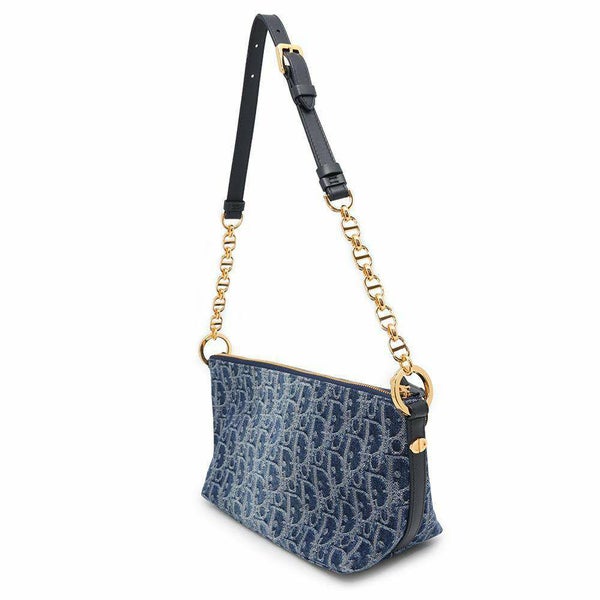 クリスチャン・ディオール チェーンショルダーバッグ ディオールスター オブリーク ホーボーバッグ デニム S3202UDCE トロッター