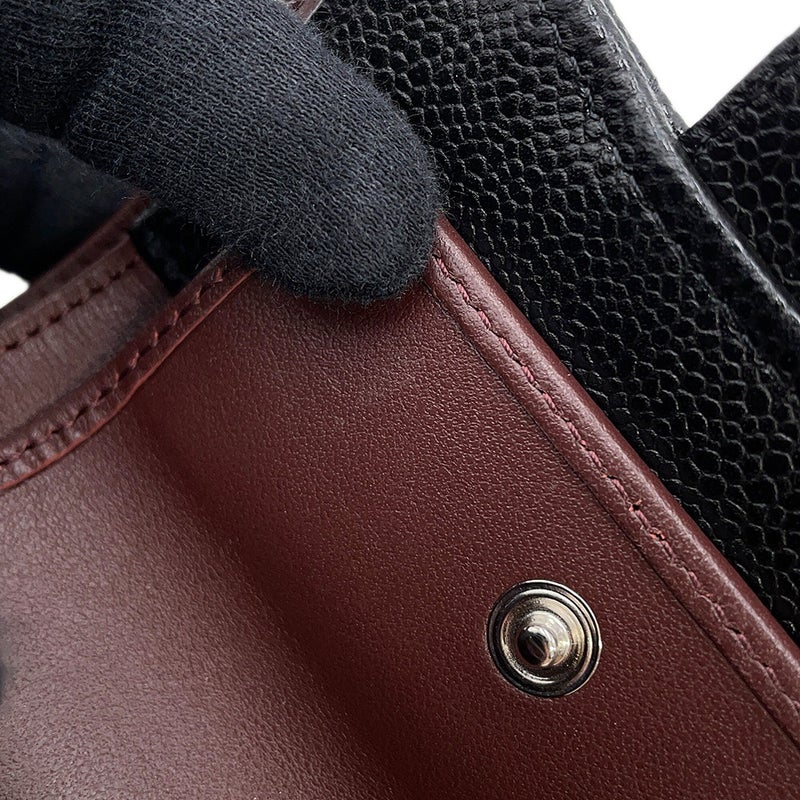 シャネル 三つ折り財布 マトラッセ ココマーク クラシック スモール フラップ ウォレット キャビアスキン AP0229 CHANEL 黒