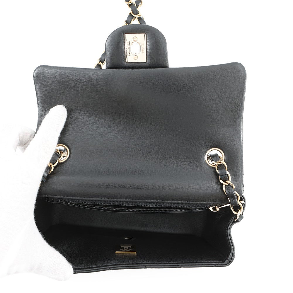 未使用品☆CHANEL シャネル A69900 ミニマトラッセ 20 ラムスキン ランダムシリアル チェーン ショルダーバッグ ブラック ゴールド金具 箱・保存袋付き フランス製 レディース CHANEL（シャネル） ミニマトラッセ20 A69900 ショルダーバッグ
