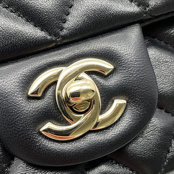シャネル チェーンショルダーバッグ ミニ マトラッセ 20 ココマーク ラムスキン A69900 CHANEL 黒