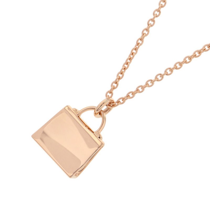エルメス ネックレス アミュレット ケリー ダイヤモンド 38P 計0.39ct K18PGピンクゴールド HERMES ジュエリー ペンダント