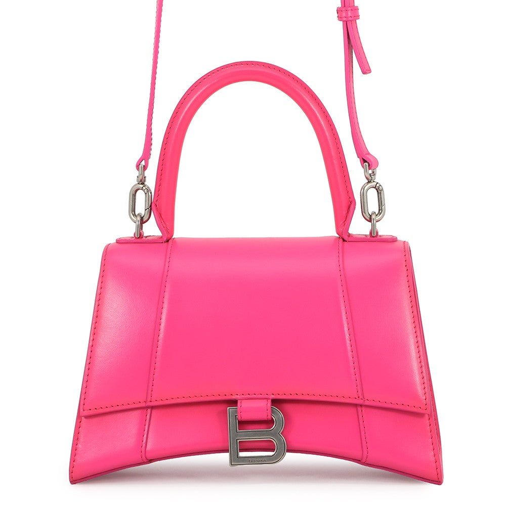 BALENCIAGA バレンシアガ 2WAY アワーグラス　スモール ハンドバッグ ショルダーバッグ 肩掛け 斜め掛け HOURGLASS クロコ型押し トップハンドル 593546 レザー    ブラック 黒 アンティークゴールド金具 レディース 美品【中古品】 BALENCIAGA - BALENCIAGA バレンシアガ 2WAY アワーグラス スモール