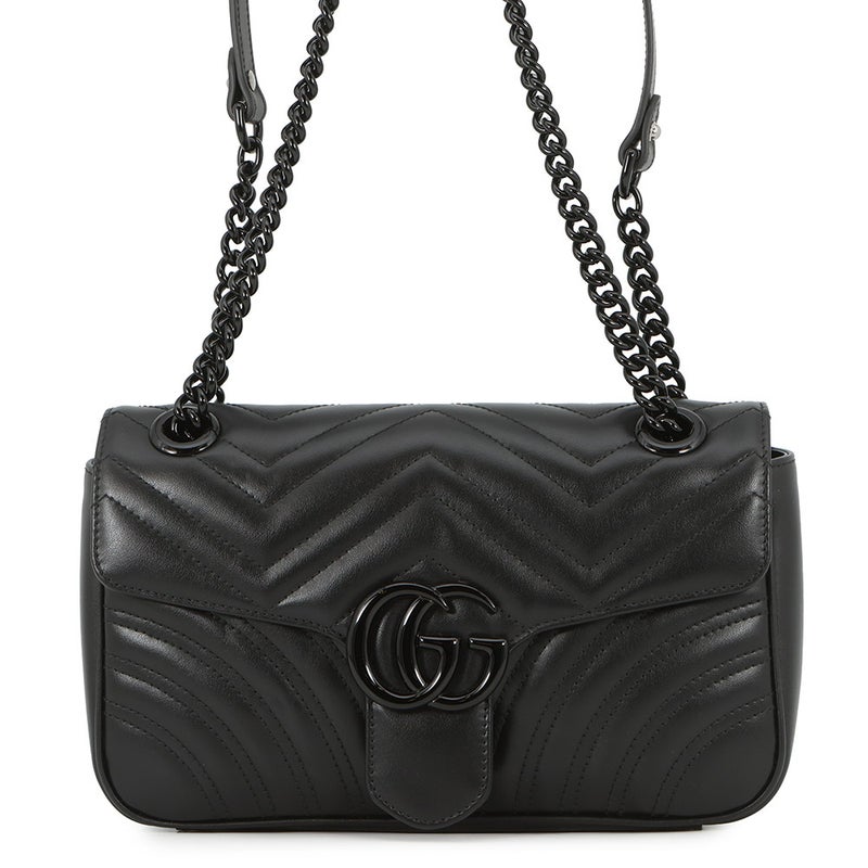 グッチ チェーンショルダーバッグ GGマーモント ミディアム キルティング レザー 443497 GUCCI バッグ 黒